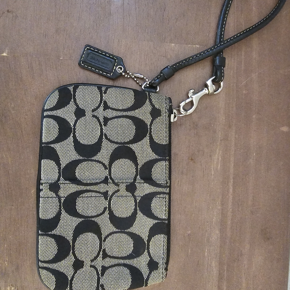 Coach Black and Tan Wristlet - Picture 5 of 5